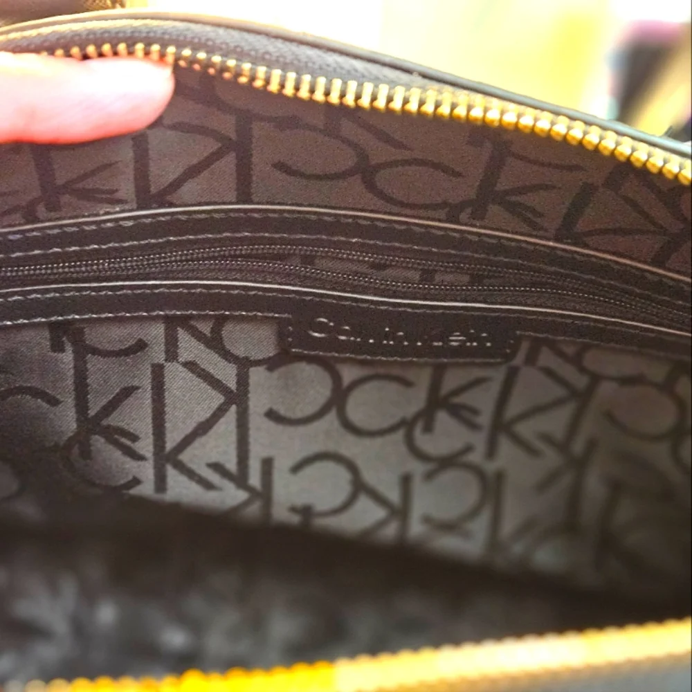 Leather Calvin Klein Black and Multi Color Floral Purse - Picture 5 of 6